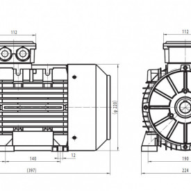 Motor electric trifazat cu doua viteze 2.8/2kw 1400/1000rpm 112 B3