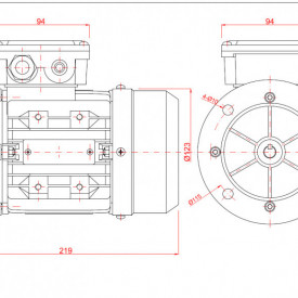 Motor electric trifazat cu doua viteze 0.3/0.18kw 3000/1400rpm 63 B5