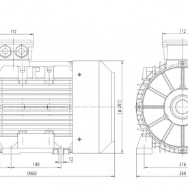 Motor electric trifazat cu doua viteze 9/6kw 1400/1000rpm 132 B3