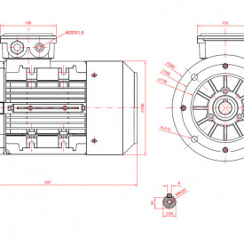 Motor electric trifazat cu doua viteze 1.7/1.3kw 3000/1400rpm 90 B5