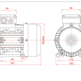 Motor electric trifazat cu doua viteze 0.44/0.3kw 3000/1400rpm 71 B3