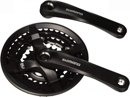 Shimano FC-TY501 Tourney - negru 175mm angrenaj 48-38-28T