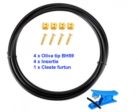 Conducta frana hidraulica 2500mm + accesorii(negru)