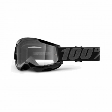100% Strata 2 Stealth Black - Goggle Clear Lens + sticker