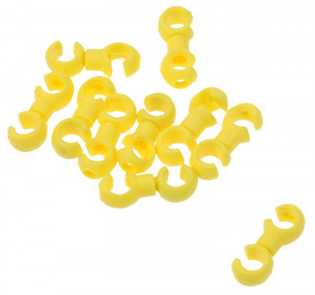 S-Clip clema dubla rotativa prins camasa cablu - 10 buc.Set Galben