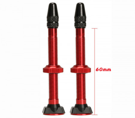 Set Valva tubeless FV 60mm Wake - rosu