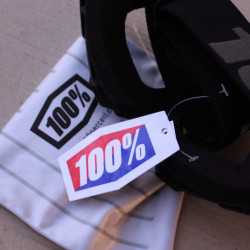 100% Strata 2 Stealth Black - Goggle Clear Lens + sticker