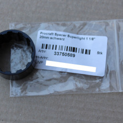 Spacer Procraft Ultralight 1.1/8" negru 20mm