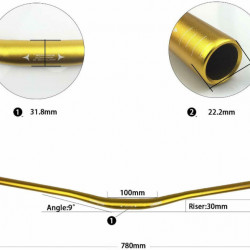 Wake Downhill Riserbar 780mm - Auriu
