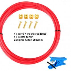 Conducta frana hidraulica 2500mm + accesorii(rosu)