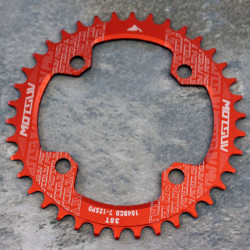 Foaie Motguv 38T - narrow wide 1x7-12vit. - 104mmBCD rosu