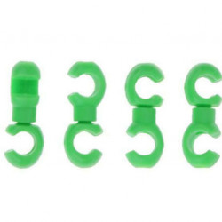 S-Clip clema dubla rotativa prins camasa cablu - 4 buc.Set Verde