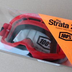 100% Strata 2 Red Clear lens - Goggle + sticker