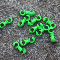S-Clip clema dubla rotativa prins camasa cablu - 10 buc.Set Verde