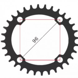 Foaie Motguv 34T - narrow wide 1x7-12 viteza - 96mmBCD simetric negru