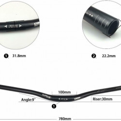 Wake Downhill Riserbar 780mm - Negru