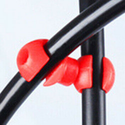 S-Clip clema dubla rotativa prins camasa cablu - 10 buc.Set Rosu