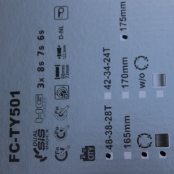 Shimano FC-TY501 Tourney - negru 175mm angrenaj 48-38-28T