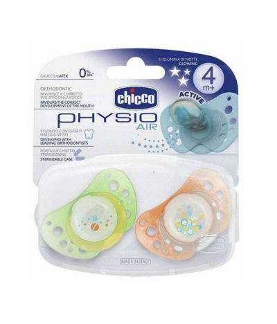 Chicco varalica Physio Air od silikona 4m+ 2 komada u kutiji svetleća ( 7130126 )