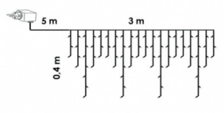 LED ledenica 3,0X0,4 m 101 kom toplo bela ( KDL 138 )