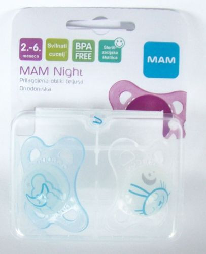 MAM varalica Night 2-6m silikon 2 komada ( 7130094 )
