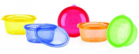 Nuby set činija sa poklopcem 6 komada 3m+ ( 0330062 )