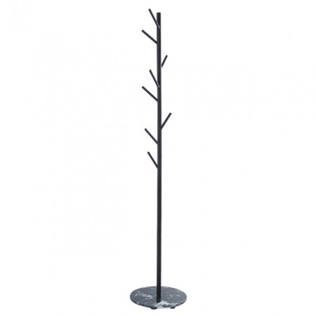 Čiviluk Elegant - metalni sa mermernom bazom 170x32 - Crni