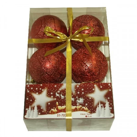 Kuglice 8cm 6kom crvene ( 51-703000 )