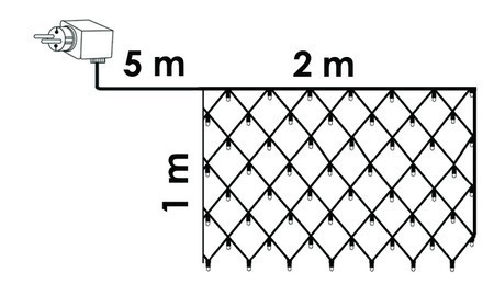 LED mreža 2,0 x 2,0 m 192 kom hladno bela, crni kabal ( KDL 137 )