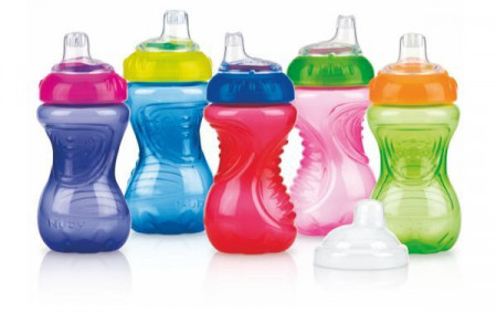 Nuby čaša sa silikonskim piskom no spill 9m+ 300ml ( 0280080 )