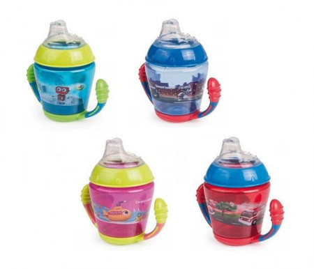 Canpol Non Spill šolja sa ručkama 230ml happy vehicles ( 56/502 )