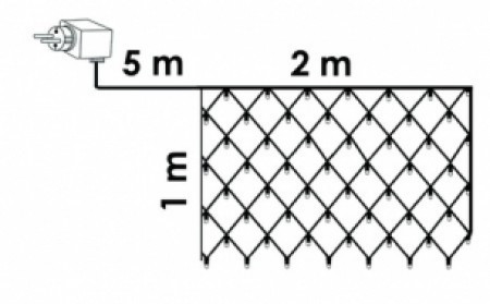 LED mreža 2,0 x 2,0 m 192 kom hladno bela, providni kabal ( KDL 149 )