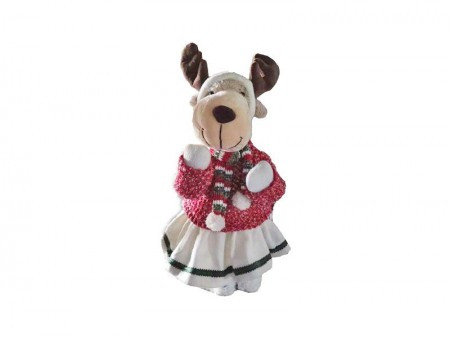 Bun Bun, novogodišnja dekoracija, irvas, crvena, 55cm ( 750041 )