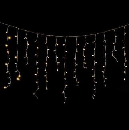 Crystaline LED ledenica 2 x 0,9m, 138 kom, toplo bela, transparentni kabl, unutrašnja upotreba ( KAT 211 )
