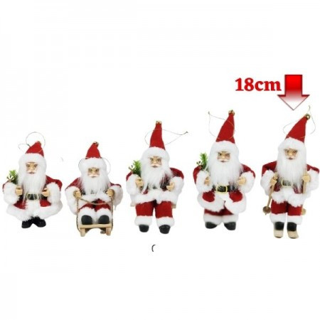 Deda mraz sa skijama 18cm crveni ( 42/70210 )