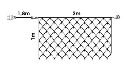 LED mreža 96 kom hladno bela 2 x 1 m ( KDK 017 )