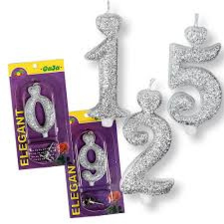 Svećica Elegant srebrni broj 0 ( 01/36111 )