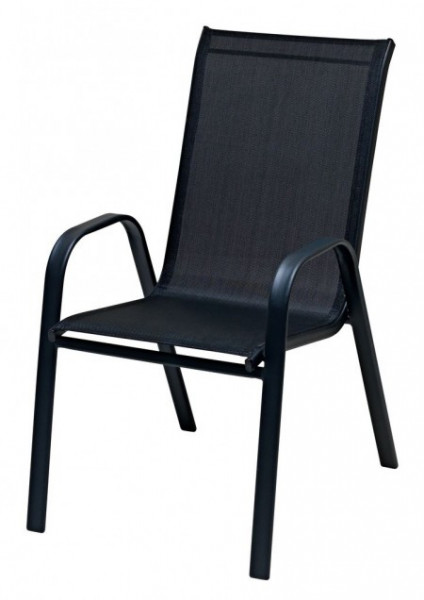 Baštenska stolica leknes čelik/tekstil crna ( 3786940 )