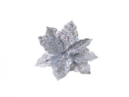 Blossom, novogodišnji cvet, srebrna, 24cm ( 780603 )