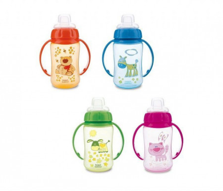 Canpol flašica sa kljunom i ručkama happy animals training 320ml ( 56/512 )