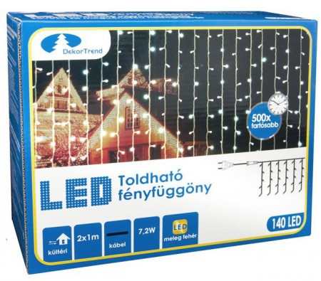 Nastavljiva LED svetlosna zavesa 140 kom, hladn bela 2 x 1 m spoljašnja upotreba ( KDK 013 )