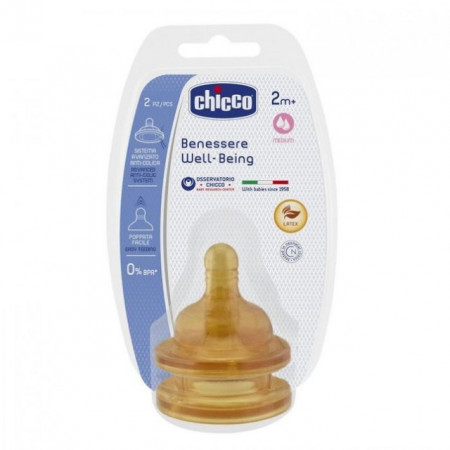 Chicco cucla Giotto, kaučuk, srednji protok, 2m+, 2kom ( A008498 )