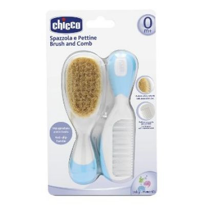 Chicco set češalj i četka od prirodne dlake plavi ( A004788 )