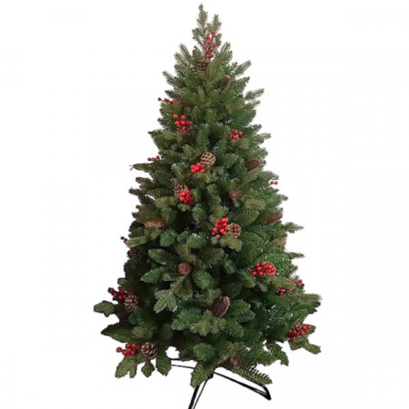 Novogodišnja jelka - Zelena sa šišarkama - visina 210cm ( 180879 )