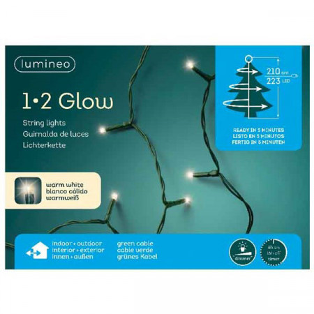 Novogodišnji ukrasi - Led rasveta za jelku 210cm 223L Toplo Bela 1-2 Glow ( 49.5462 )