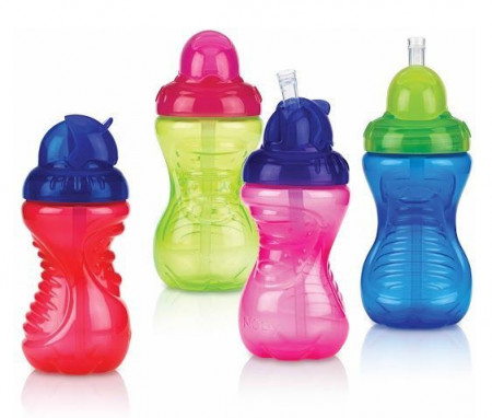 Nuby čaša sa silikonskom slamčicom no spill 12m+ 300ml ( 0280082 )