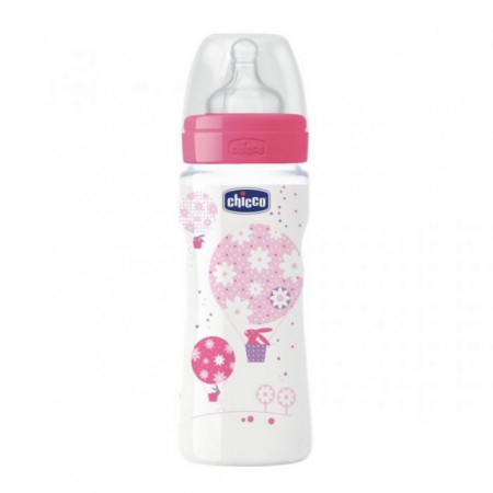 Chicco PP flašica Giotto cucla od silikona za devojčice 330 ml ( 4201223 )