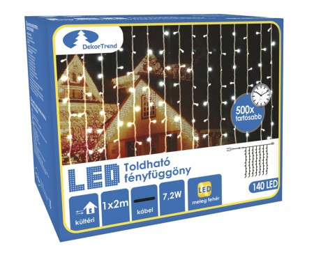 LED zavesa 140 kom toplo bela 1 x 2 m ( KDK 009 )