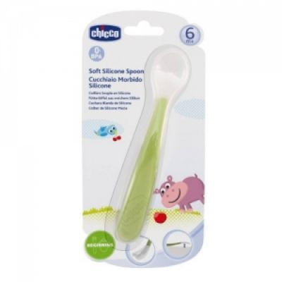 Chicco mekana silikonska kašika 6m+ zelena ( 0350028 )