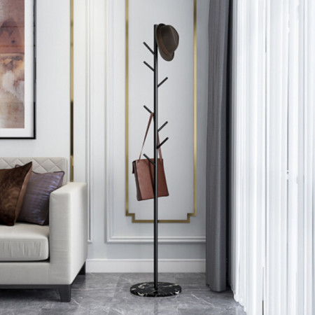 Čiviluk Elegant - metalni sa mermernom bazom 170x32 - Crni